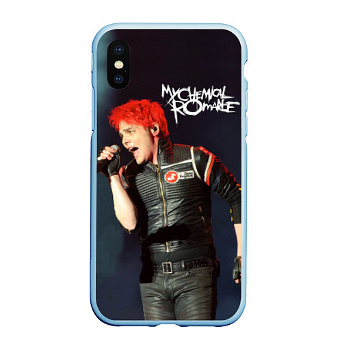 Чехол iPhone XS Max матовый Gerard Way / 3D-Голубой – фото 1