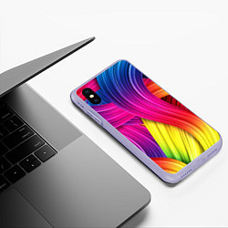 Чехол iPhone XS Max матовый Абстракция цвета, цвет: 3D-светло-сиреневый — фото 2