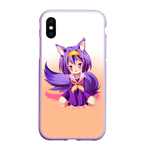 Чехол iPhone XS Max матовый No Game No Life / 3D-Сиреневый – фото 1