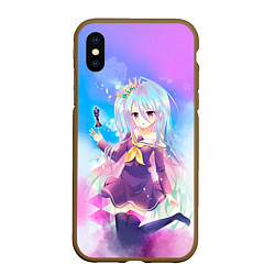 Чехол iPhone XS Max матовый No Game No Life, цвет: 3D-коричневый