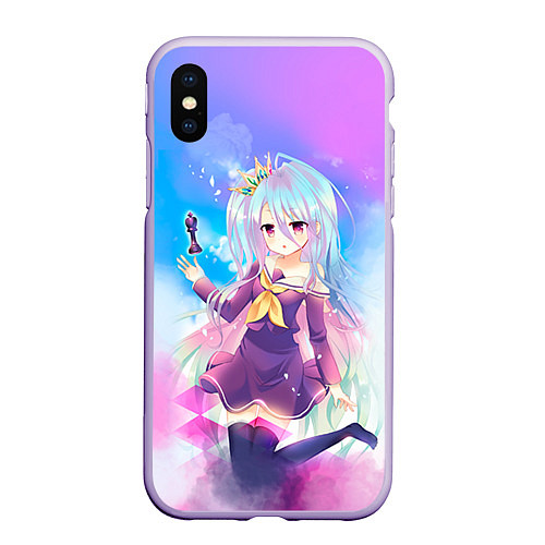 Чехол iPhone XS Max матовый No Game No Life / 3D-Светло-сиреневый – фото 1