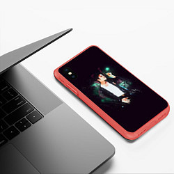 Чехол iPhone XS Max матовый Michael Jackson, цвет: 3D-красный — фото 2