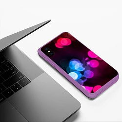 Чехол iPhone XS Max матовый Light Spots, цвет: 3D-фиолетовый — фото 2