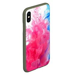 Чехол iPhone XS Max матовый Взрыв красок, цвет: 3D-темно-зеленый — фото 2