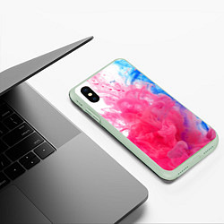 Чехол iPhone XS Max матовый Взрыв красок, цвет: 3D-салатовый — фото 2