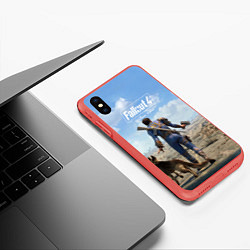 Чехол iPhone XS Max матовый Fallout 4: Welcome Home, цвет: 3D-красный — фото 2