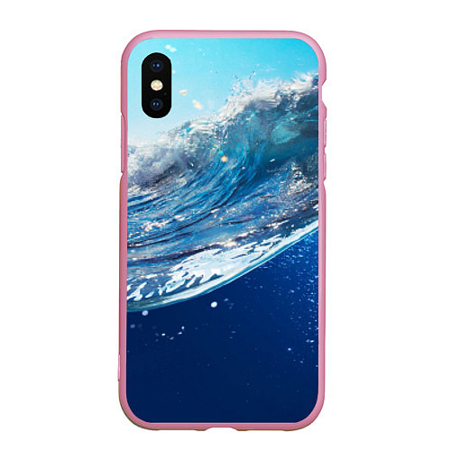 Чехол iPhone XS Max матовый Стихия воды / 3D-Розовый – фото 1