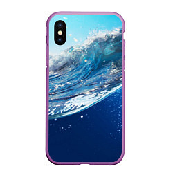 Чехол iPhone XS Max матовый Стихия воды, цвет: 3D-фиолетовый