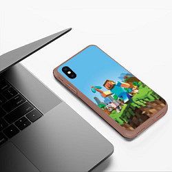 Чехол iPhone XS Max матовый Minecraft Summer, цвет: 3D-коричневый — фото 2