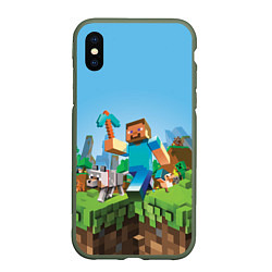 Чехол iPhone XS Max матовый Minecraft Summer, цвет: 3D-темно-зеленый