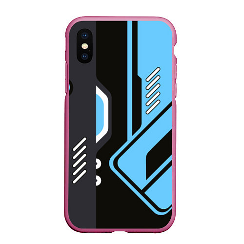 Чехол iPhone XS Max матовый CS:GO Vulcan / 3D-Малиновый – фото 1