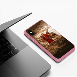 Чехол iPhone XS Max матовый Русь священная, цвет: 3D-малиновый — фото 2