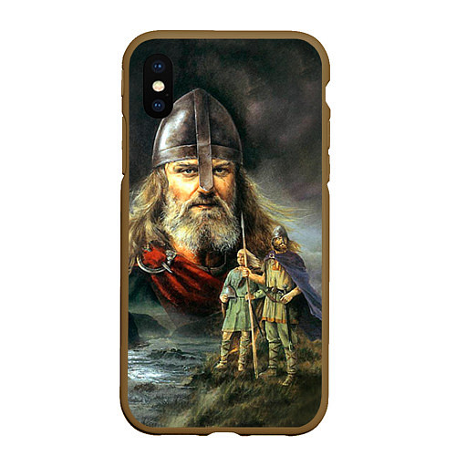 Чехол iPhone XS Max матовый Богатырь Руси / 3D-Коричневый – фото 1