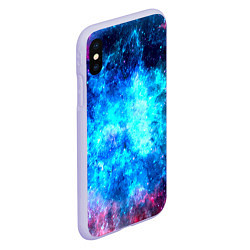 Чехол iPhone XS Max матовый Голубая вселенная, цвет: 3D-светло-сиреневый — фото 2