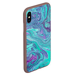 Чехол iPhone XS Max матовый Смесь красок, цвет: 3D-коричневый — фото 2