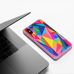 Чехол iPhone XS Max матовый Радуга, цвет: 3D-розовый — фото 2
