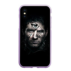 Чехол iPhone XS Max матовый Messi Black, цвет: 3D-сиреневый