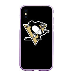 Чехол iPhone XS Max матовый Pittsburgh Penguins: Malkin, цвет: 3D-сиреневый