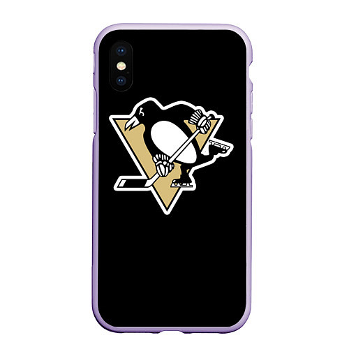 Чехол iPhone XS Max матовый Pittsburgh Penguins: Crosby / 3D-Светло-сиреневый – фото 1