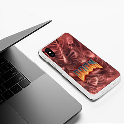 Чехол iPhone XS Max матовый DOOM Classic, цвет: 3D-белый — фото 2