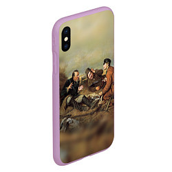 Чехол iPhone XS Max матовый Русские охотники, цвет: 3D-сиреневый — фото 2