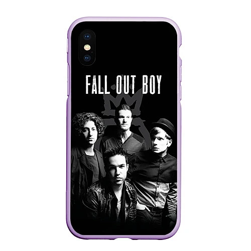 Чехол iPhone XS Max матовый Fall out boy band / 3D-Сиреневый – фото 1