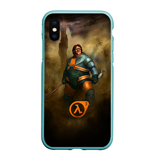 Чехол iPhone XS Max матовый HL3: Gabe Newell / 3D-Мятный – фото 1