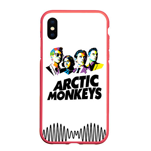 Чехол iPhone XS Max матовый Arctic Monkeys: Music Wave / 3D-Красный – фото 1