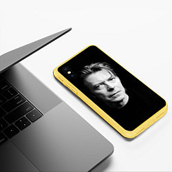 Чехол iPhone XS Max матовый David Bowie: Black Face, цвет: 3D-желтый — фото 2