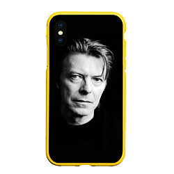 Чехол iPhone XS Max матовый David Bowie: Black Face, цвет: 3D-желтый