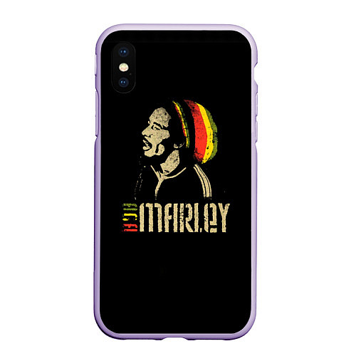 Чехол iPhone XS Max матовый Bob Marley / 3D-Светло-сиреневый – фото 1
