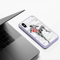 Чехол iPhone XS Max матовый Muay thai Words, цвет: 3D-светло-сиреневый — фото 2