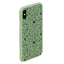 Чехол iPhone XS Max матовый Цветочки-травушки, цвет: 3D-салатовый — фото 2