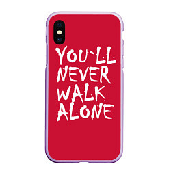 Чехол iPhone XS Max матовый You'll never walk alone, цвет: 3D-сиреневый