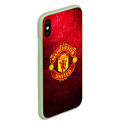 Чехол iPhone XS Max матовый Манчестер Юнайтед, цвет: 3D-салатовый — фото 2