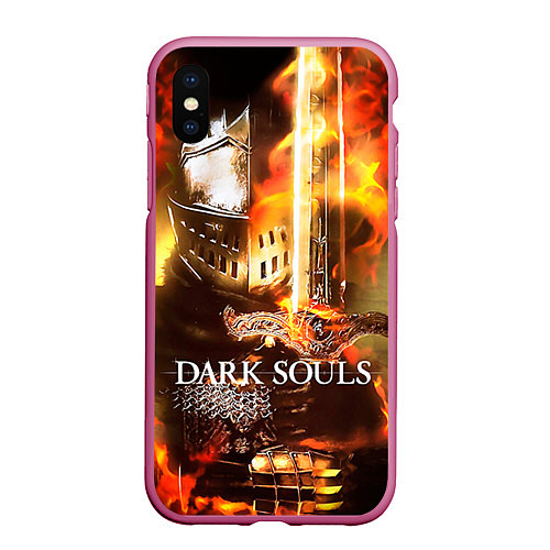 Чехол iPhone XS Max матовый Dark Souls War / 3D-Малиновый – фото 1