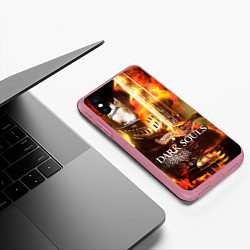 Чехол iPhone XS Max матовый Dark Souls War, цвет: 3D-малиновый — фото 2