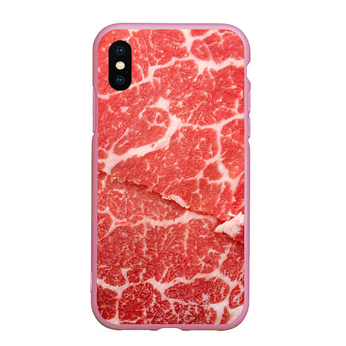 Чехол iPhone XS Max матовый Кусок мяса / 3D-Розовый – фото 1