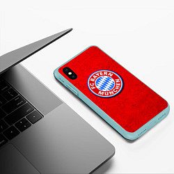 Чехол iPhone XS Max матовый Bayern FC, цвет: 3D-мятный — фото 2