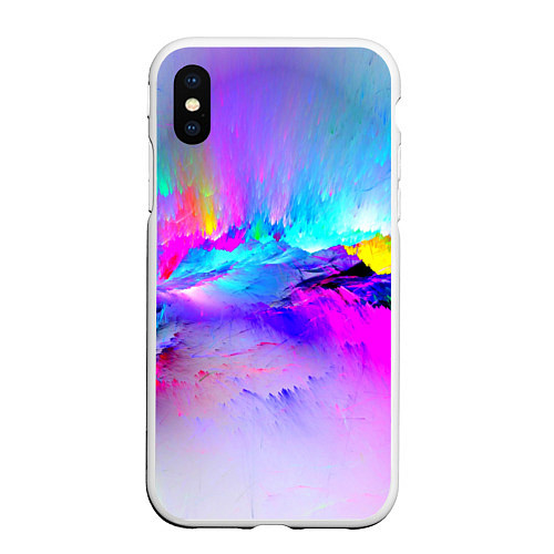 Чехол iPhone XS Max матовый Абстракция / 3D-Белый – фото 1