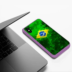 Чехол iPhone XS Max матовый Бразилия, цвет: 3D-фиолетовый — фото 2