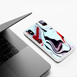 Чехол iPhone XS Max матовый Разводы, цвет: 3D-белый — фото 2