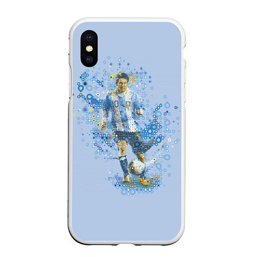 Чехол iPhone XS Max матовый Messi: Argentine Football / 3D-Белый – фото 1