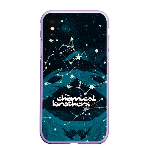 Чехол iPhone XS Max матовый Chemical Brothers: Space / 3D-Светло-сиреневый – фото 1