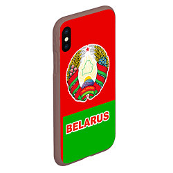 Чехол iPhone XS Max матовый Belarus Patriot, цвет: 3D-коричневый — фото 2