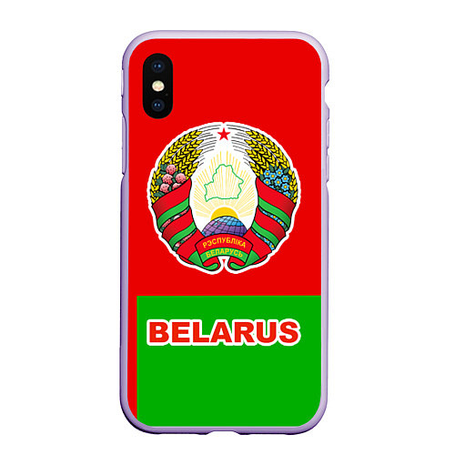 Чехол iPhone XS Max матовый Belarus Patriot / 3D-Светло-сиреневый – фото 1