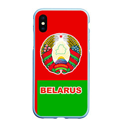 Чехол iPhone XS Max матовый Belarus Patriot, цвет: 3D-голубой