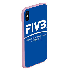 Чехол iPhone XS Max матовый Волейбол FIVB, цвет: 3D-розовый — фото 2