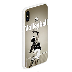 Чехол iPhone XS Max матовый Волейбол - удар в прыжке, цвет: 3D-белый — фото 2