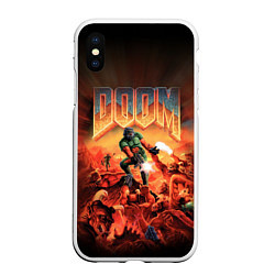 Чехол iPhone XS Max матовый DOOM: 1993, цвет: 3D-белый